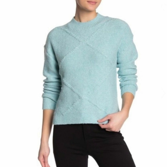 NWT Abound Blue Geometric Crew Neck Sweater - Picture 1 of 5